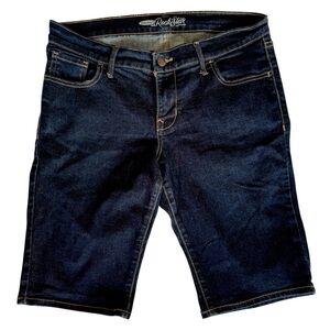 OLD NAVY THE ROCKSTAR DENIM BERMUDA SHORTS  *SIZE 14 *DARK WASH *EUC
